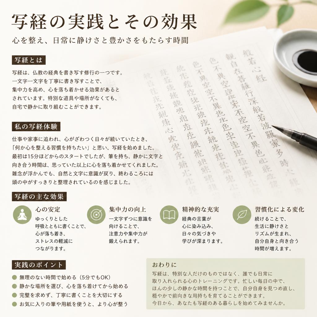 4. 写経の効果と体験談