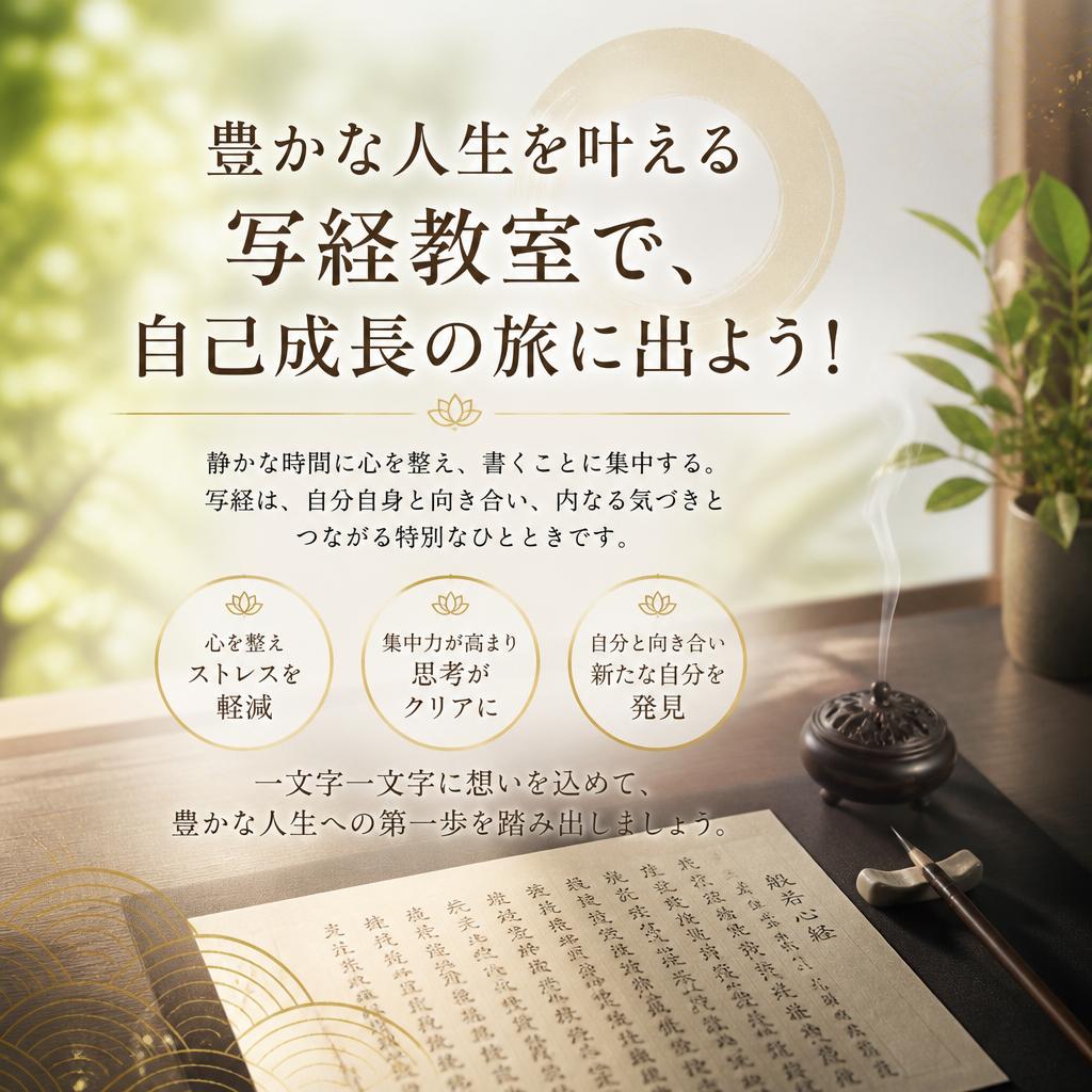 豊かな人生を叶える写経教室で、自己成長の旅に出よう！